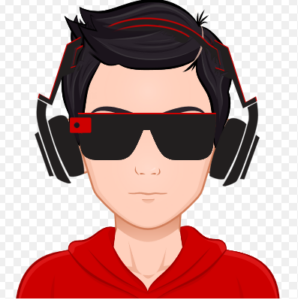 Avatar with red hoodie, Sun glasses and headphones.